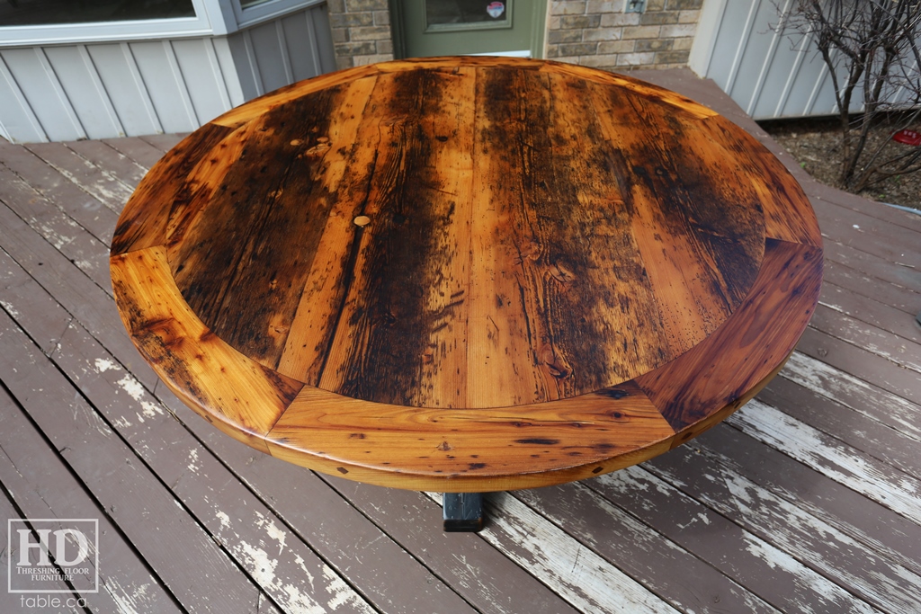 Round Reclaimed Wood Dining Table Rustic Round Wood Tables